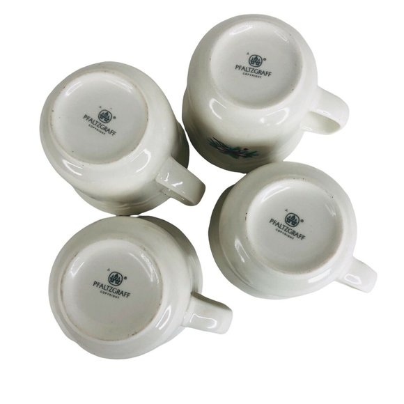 4 Pfaltzgraff Red Ribbon Cup And Saucer Sets Stoneware Christmas Holiday Vintage - Picture 11 of 11